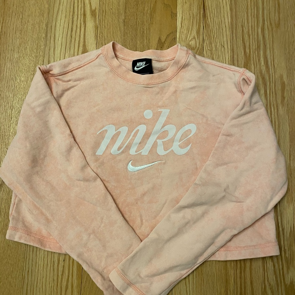 Nike Washed/Faded Pink Cropped Sweatshirt M
